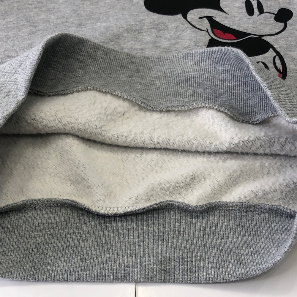 Disney Mickey Mouse Crewneck Sweatshirt Kids Large (10–12) Heather Grey - Picture 7 of 9
